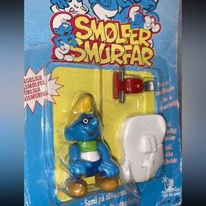 Toy Island Smolfer Smurfar Brainy Smurf 1996 vintage Swedish Scandanavian